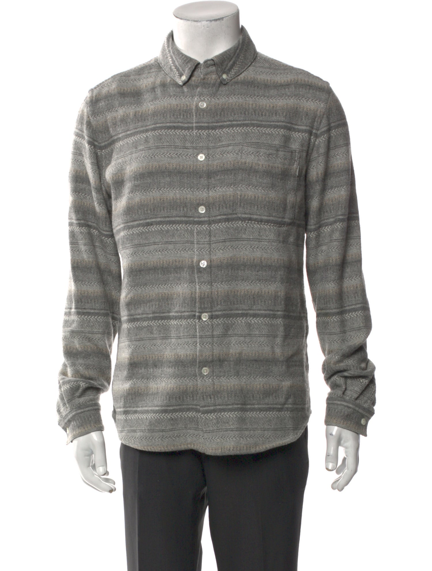 Patrik Ervell Wool Plaid Print Shirt