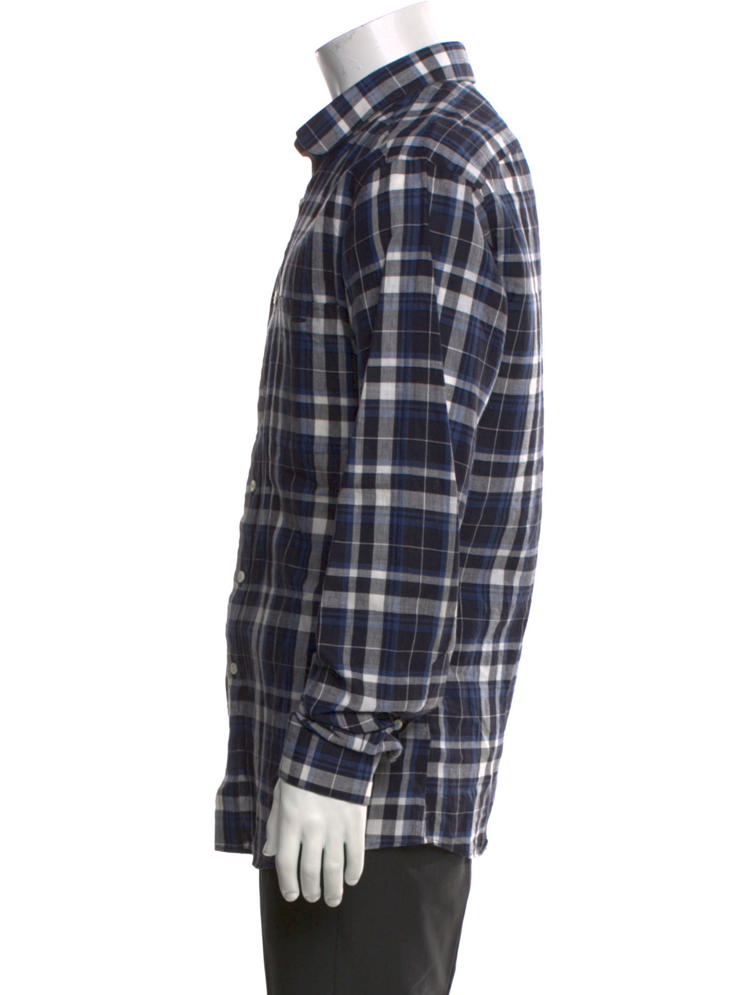 Patrik Ervell Plaid Print Long Sleeve Shirt