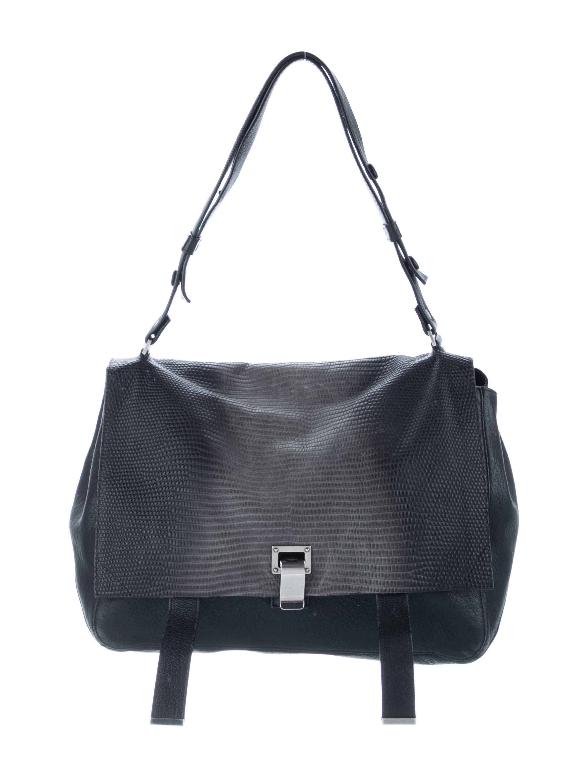 Proenza Schouler Embossed Leather Shoulder Bag Black Shoulder Bags