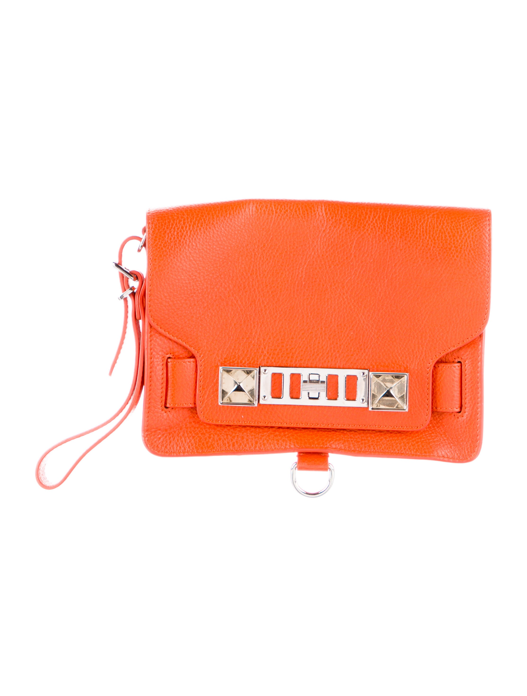 Proenza Schouler Leather Clutch Bag Orange Clutches, Handbags PRO115094 The RealReal