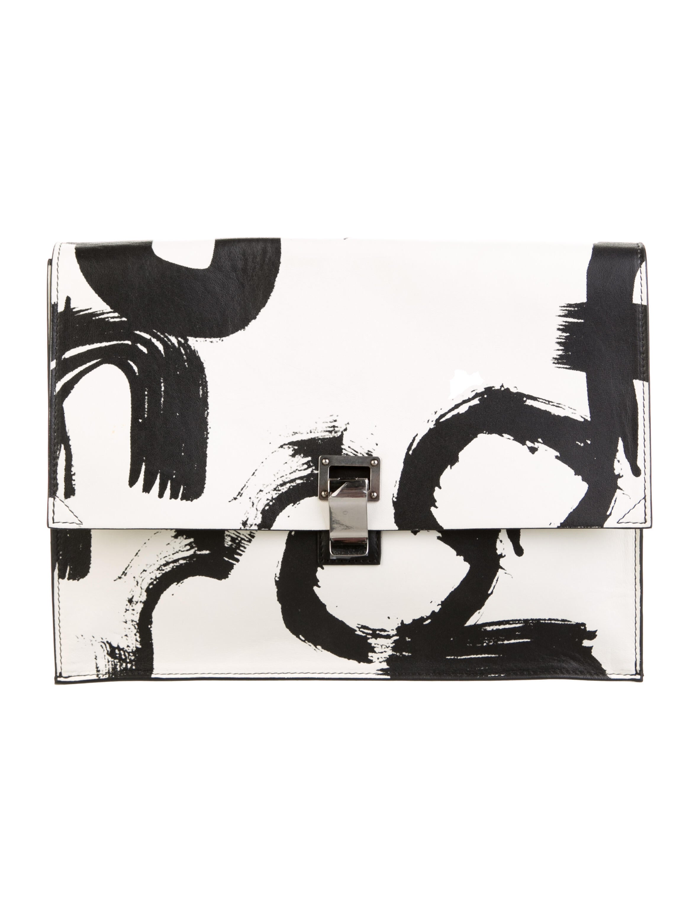 Proenza Schouler Large Leather Lunch Bag White Clutches, Handbags