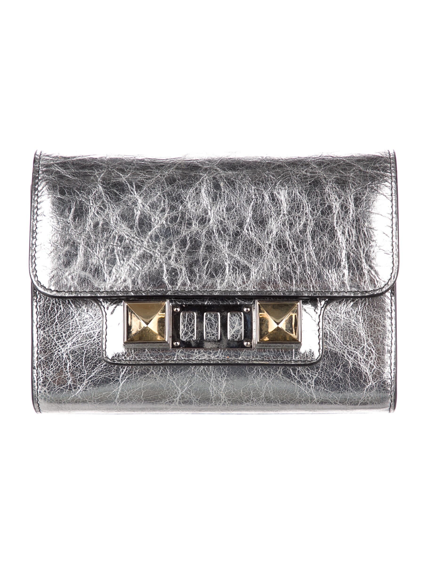 Proenza Schouler Silver Leather Clutch