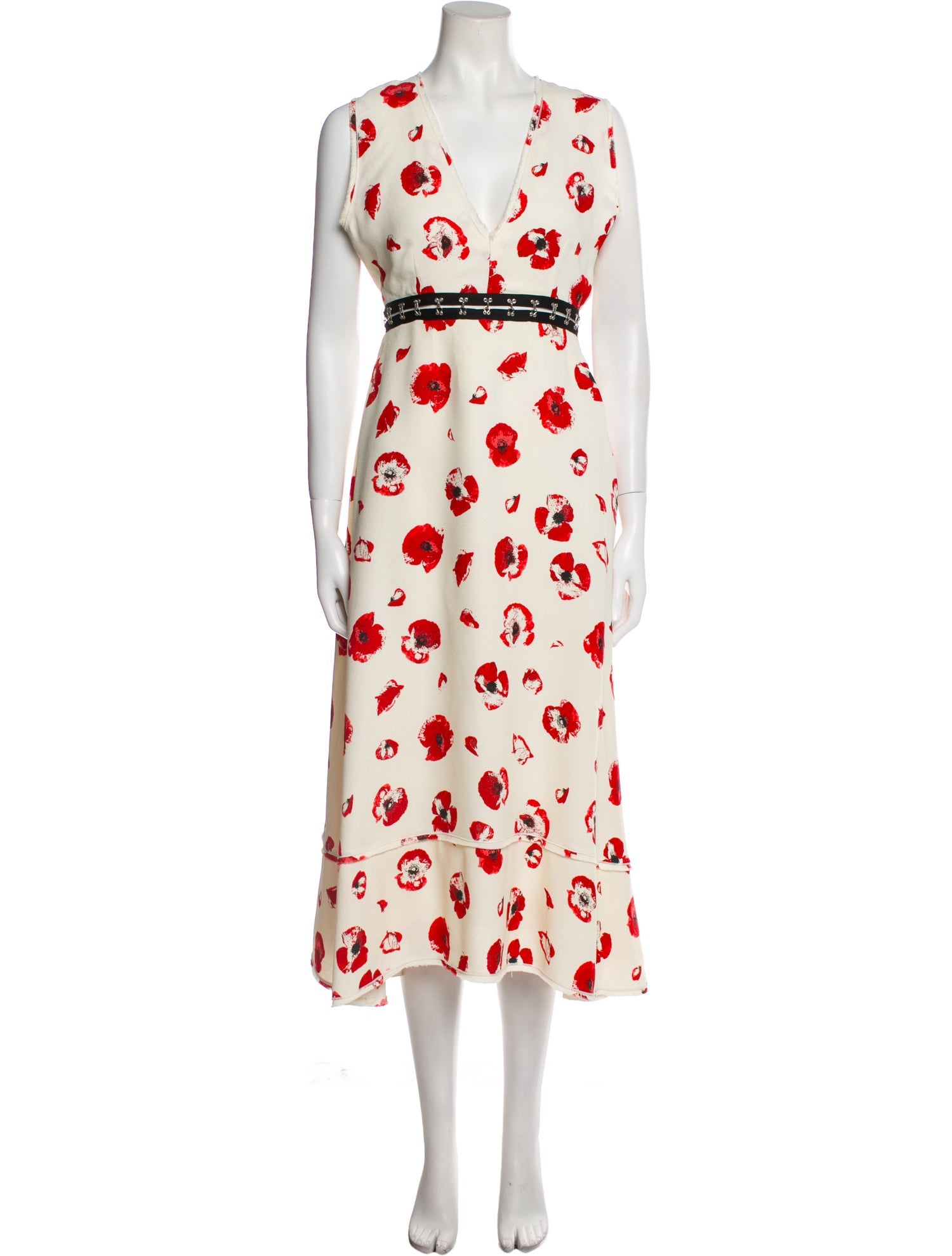 Proenza Schouler Floral Print Raw-Edge Trim Skirt Set