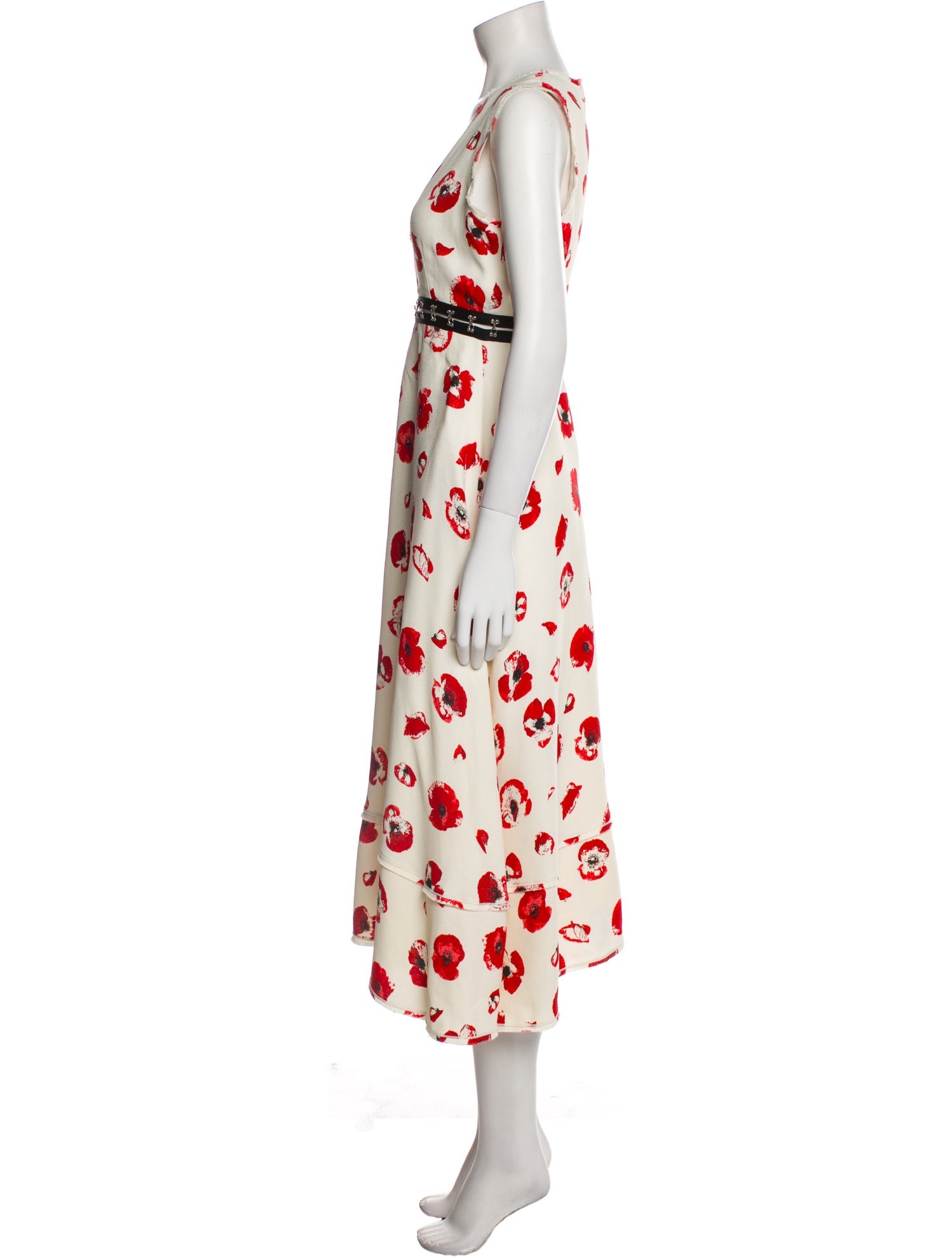 Proenza Schouler Floral Print Raw-Edge Trim Skirt Set