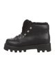 Proenza Schouler Leather Faux Fur Trim Combat Boots