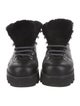 Proenza Schouler Leather Faux Fur Trim Combat Boots