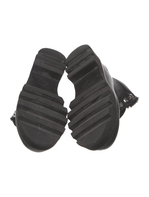 Proenza Schouler Leather Faux Fur Trim Combat Boots