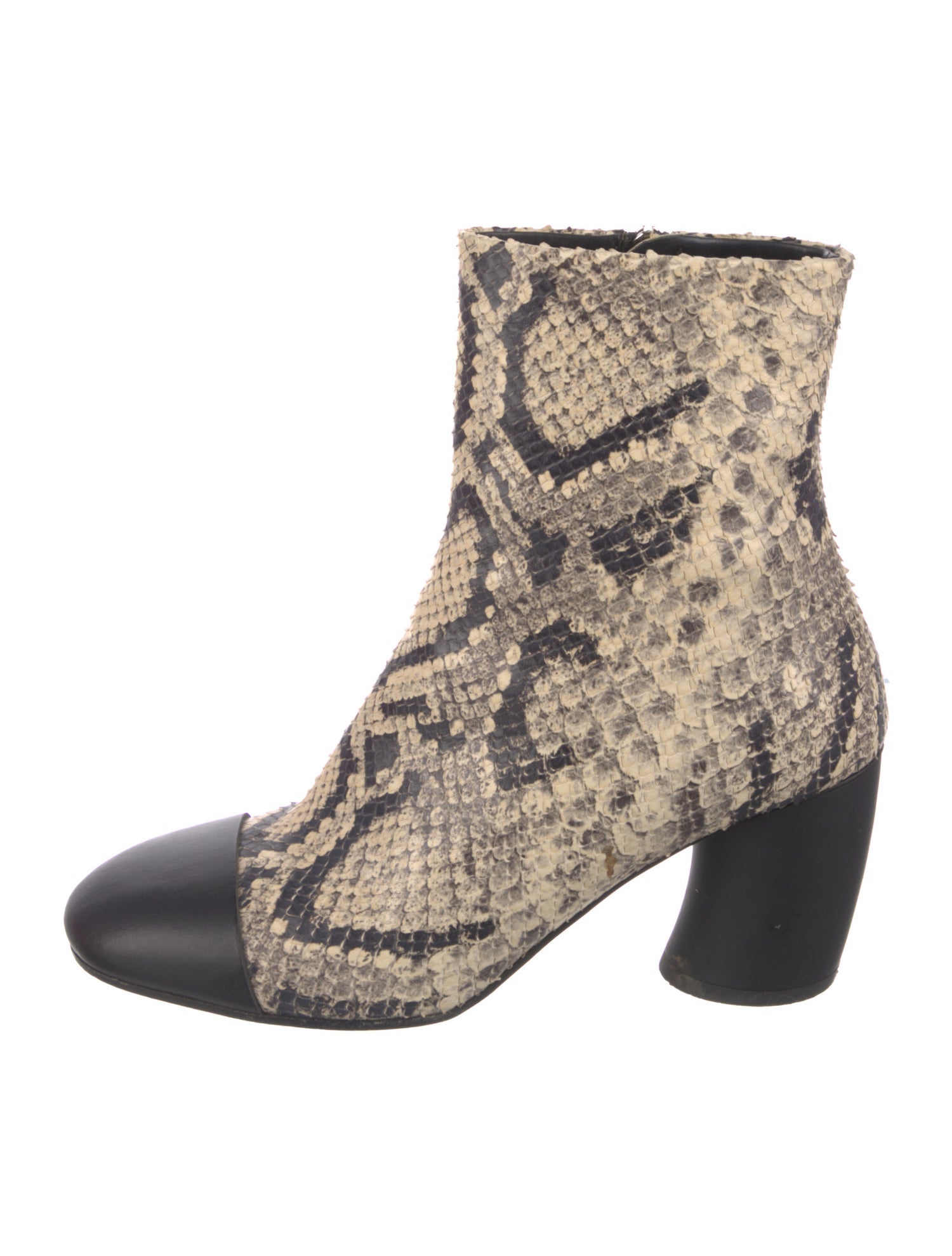 Proenza Schouler Snakeskin Animal Print Lace-Up Boots