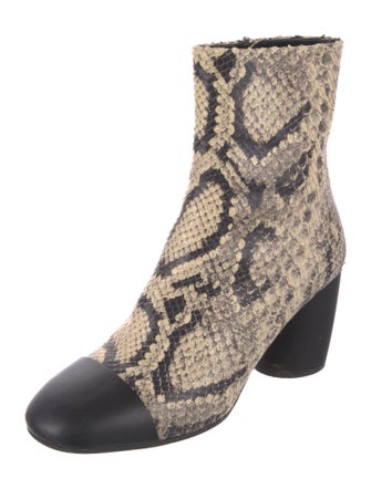 Proenza Schouler Snakeskin Animal Print Lace-Up Boots
