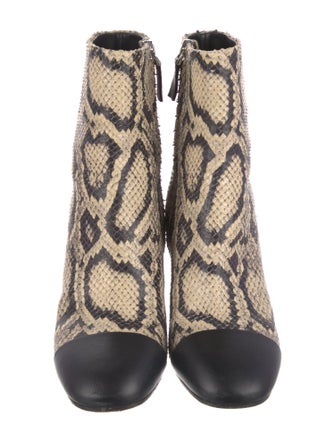 Proenza Schouler Snakeskin Animal Print Lace-Up Boots