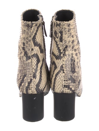 Proenza Schouler Snakeskin Animal Print Lace-Up Boots