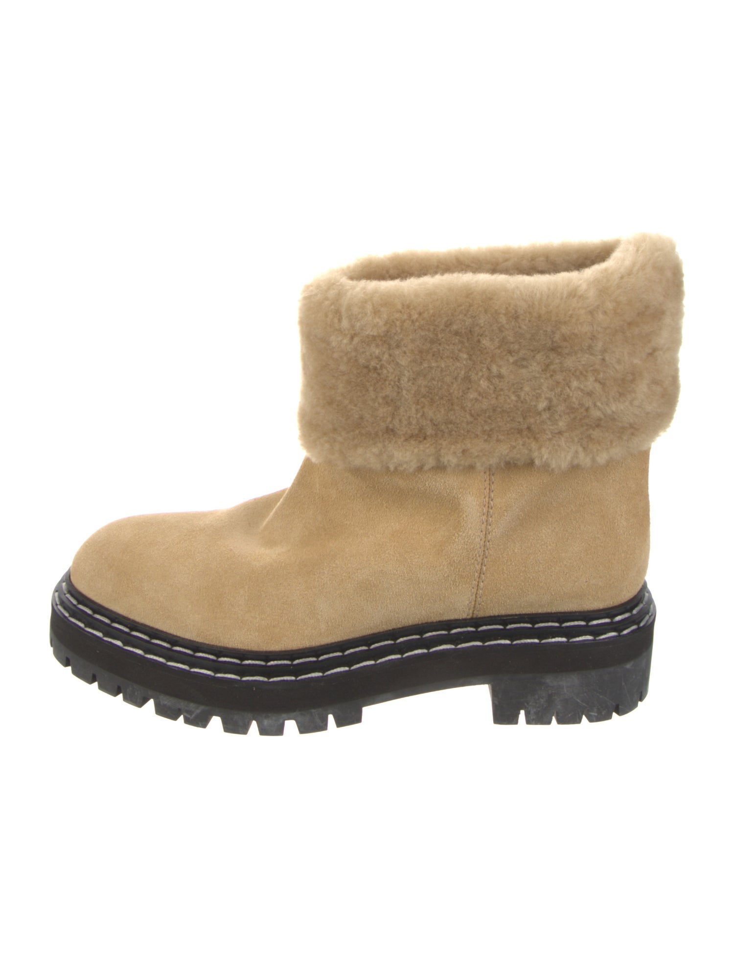 Proenza Schouler Suede Fur Trim Snow Boots