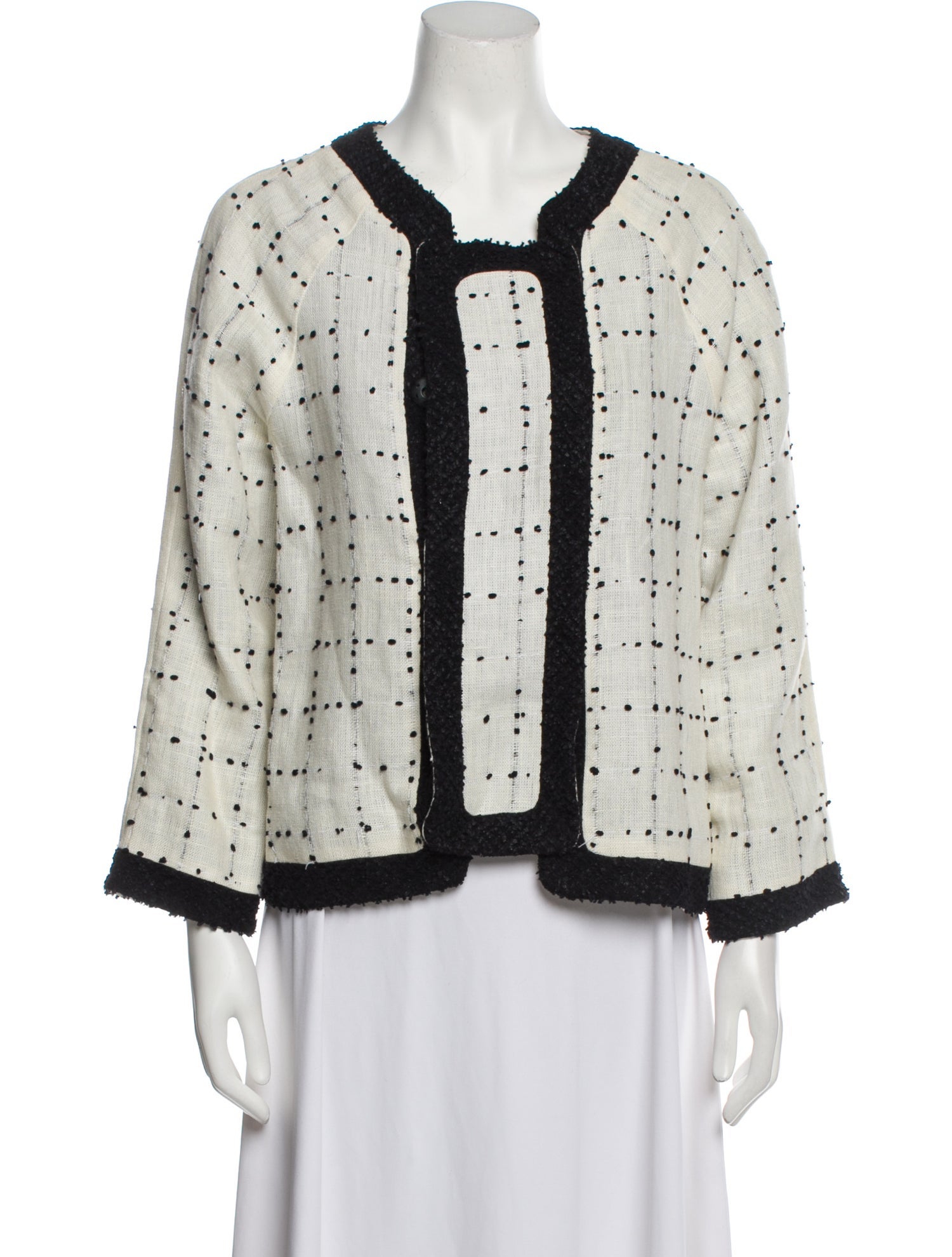 Proenza Schouler Linen Plaid Print Evening Jacket