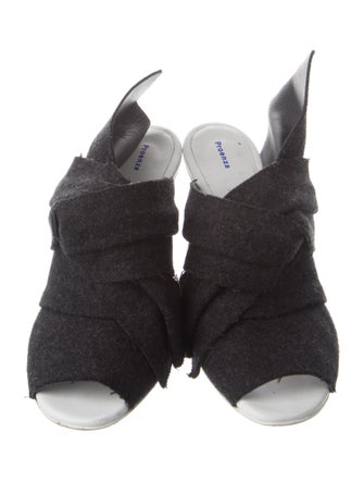 Proenza Schouler Wool Pleated Accents Mules