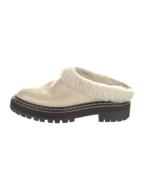 Proenza Schouler Leather Fur Trim Mules