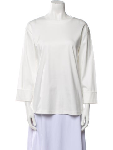 Proenza Schouler Tops Bateau Neckline Three-Quarter Sleeve Blouse XS