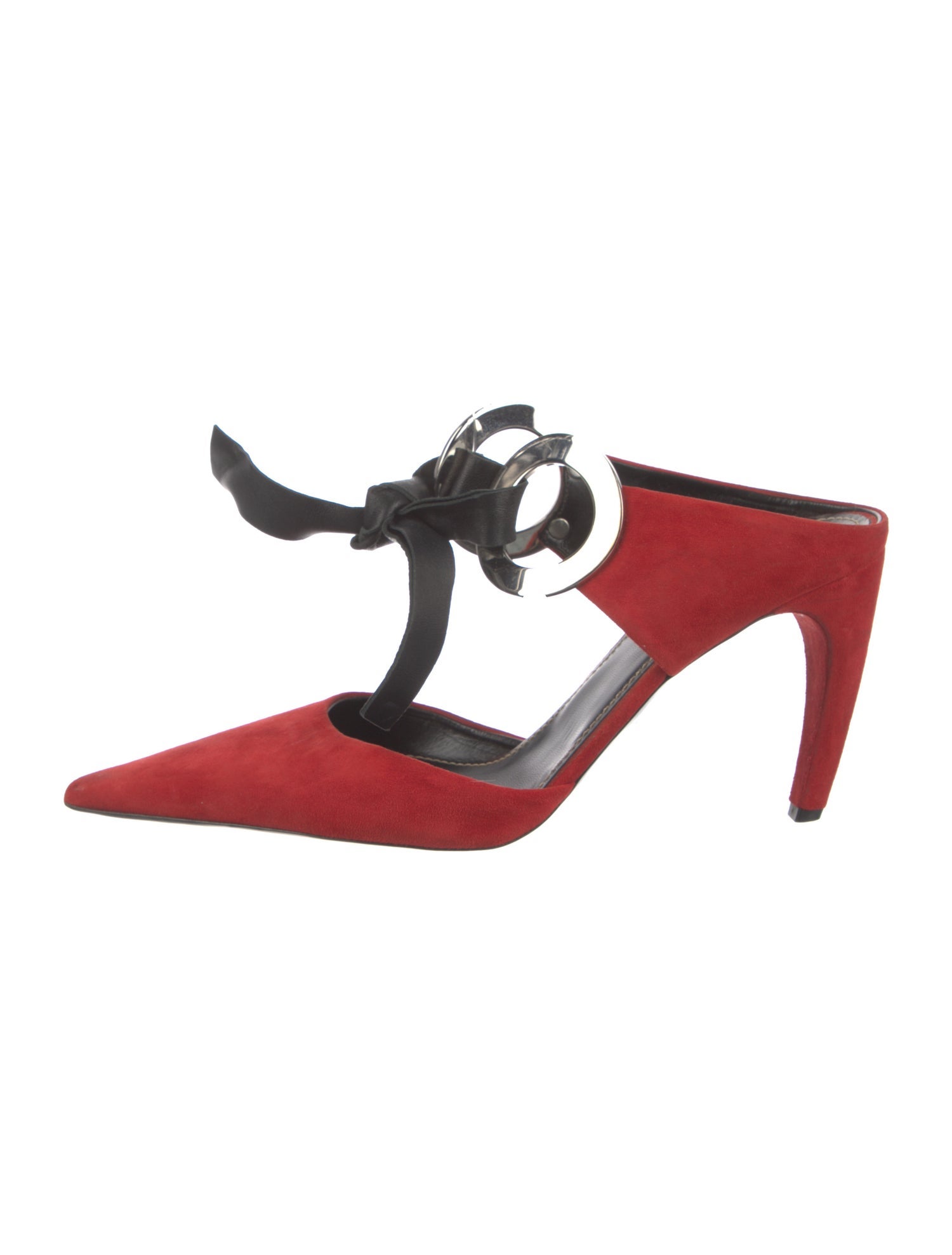 Proenza Schouler Suede Colorblock Pattern Mules