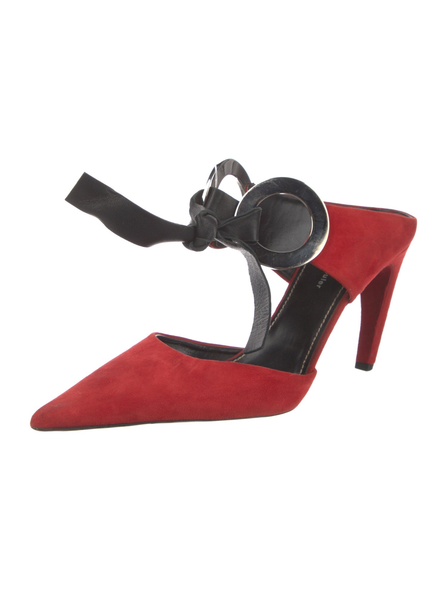 Proenza Schouler Suede Colorblock Pattern Mules