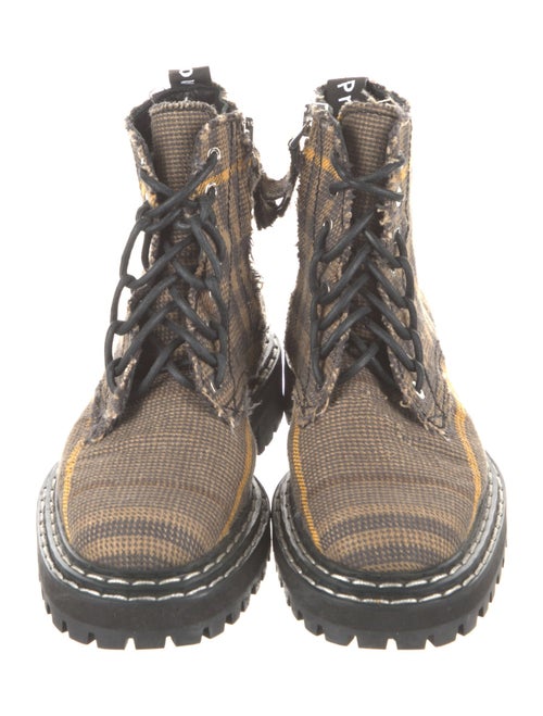 Proenza Schouler Printed Raw-Edge Trim Combat Boots