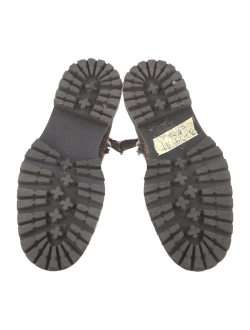 Proenza Schouler Printed Raw-Edge Trim Combat Boots