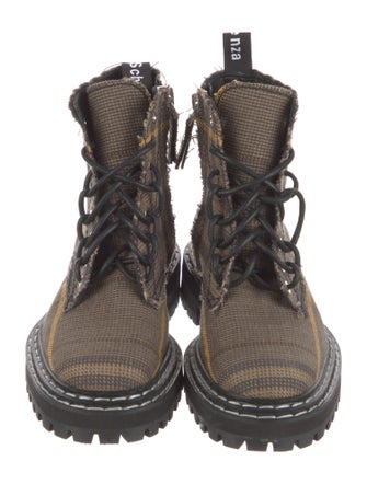 Proenza Schouler Printed Raw-Edge Trim Combat Boots