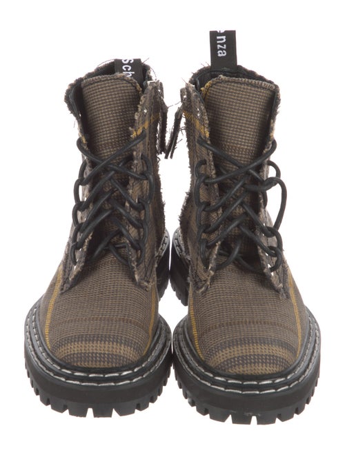 Proenza Schouler Printed Raw-Edge Trim Combat Boots