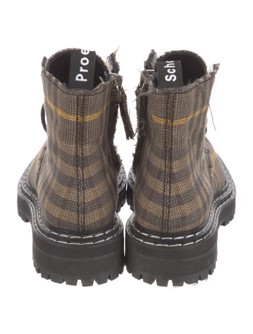 Proenza Schouler Printed Raw-Edge Trim Combat Boots