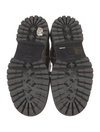 Proenza Schouler Printed Raw-Edge Trim Combat Boots