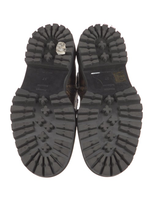 Proenza Schouler Printed Raw-Edge Trim Combat Boots