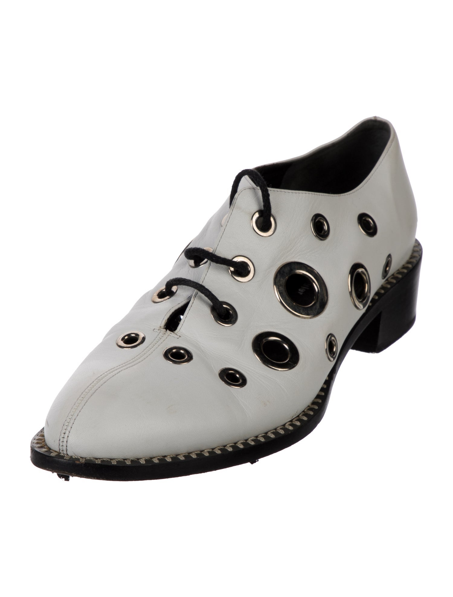 Proenza Schouler Leather Whipstitch Trim Oxfords