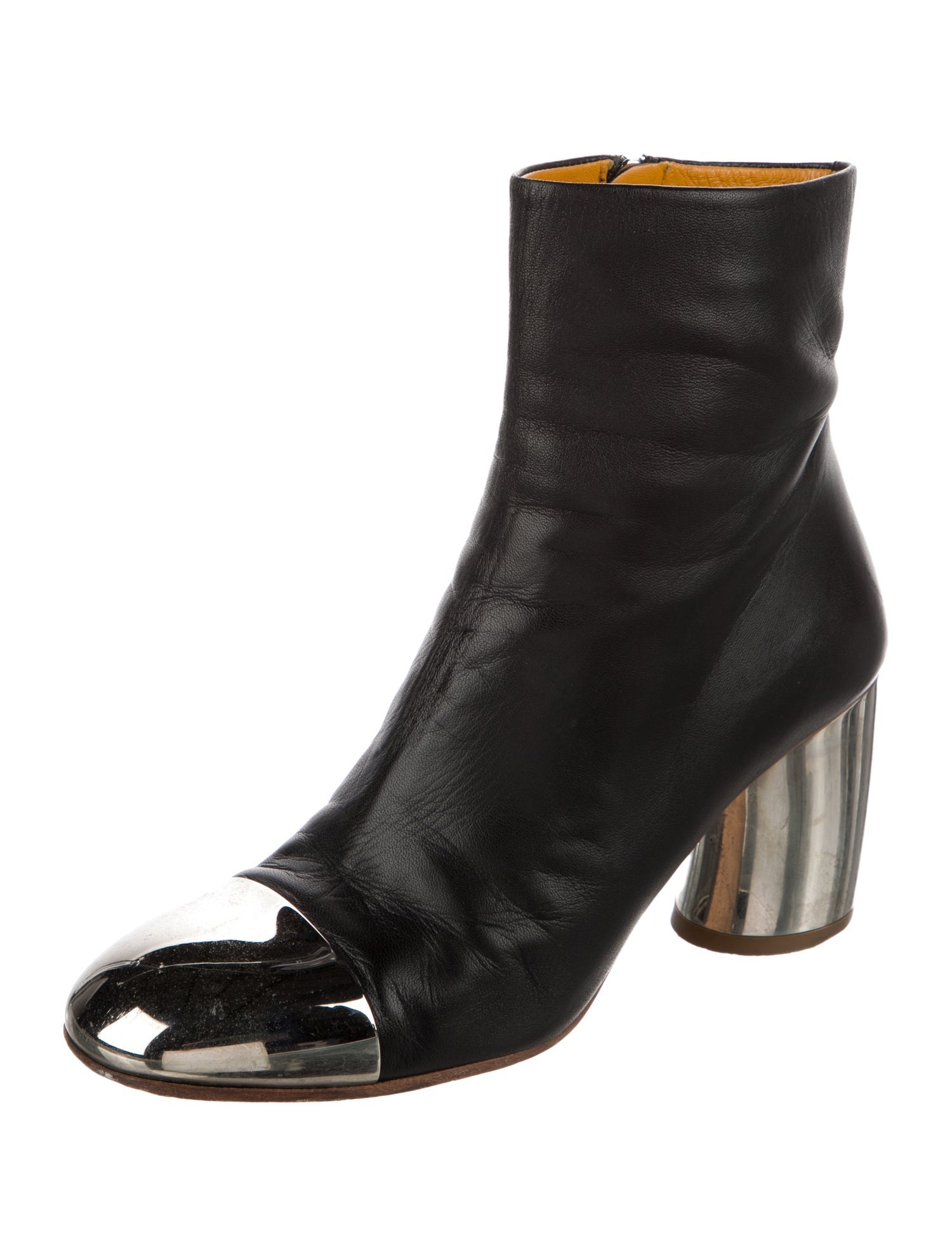 Proenza Schouler Leather Colorblock Pattern Boots