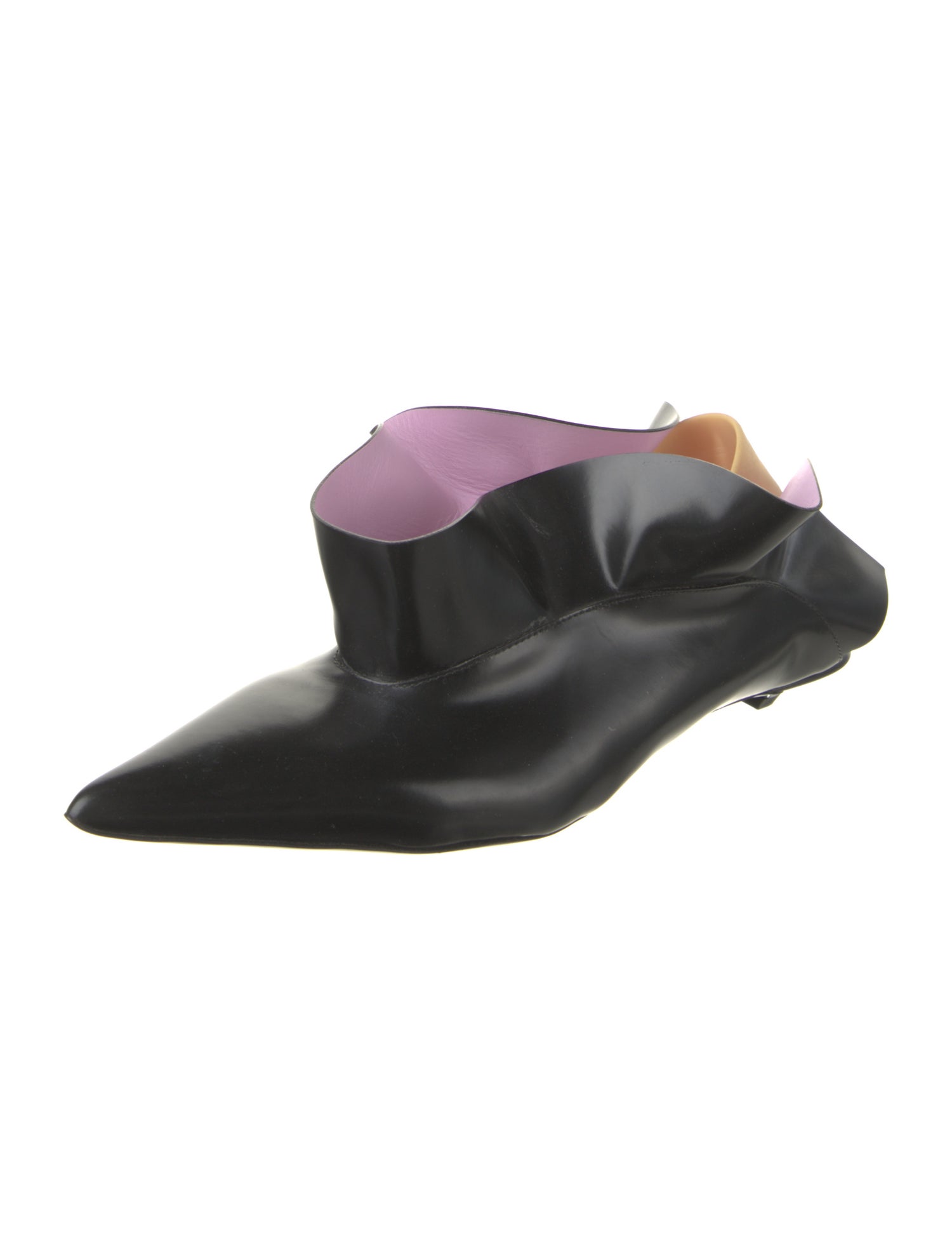 Proenza Schouler Leather Ruffle Embellishment Mules