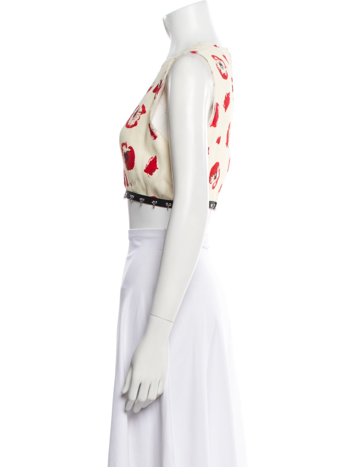 Proenza Schouler Printed V-Neck Crop Top