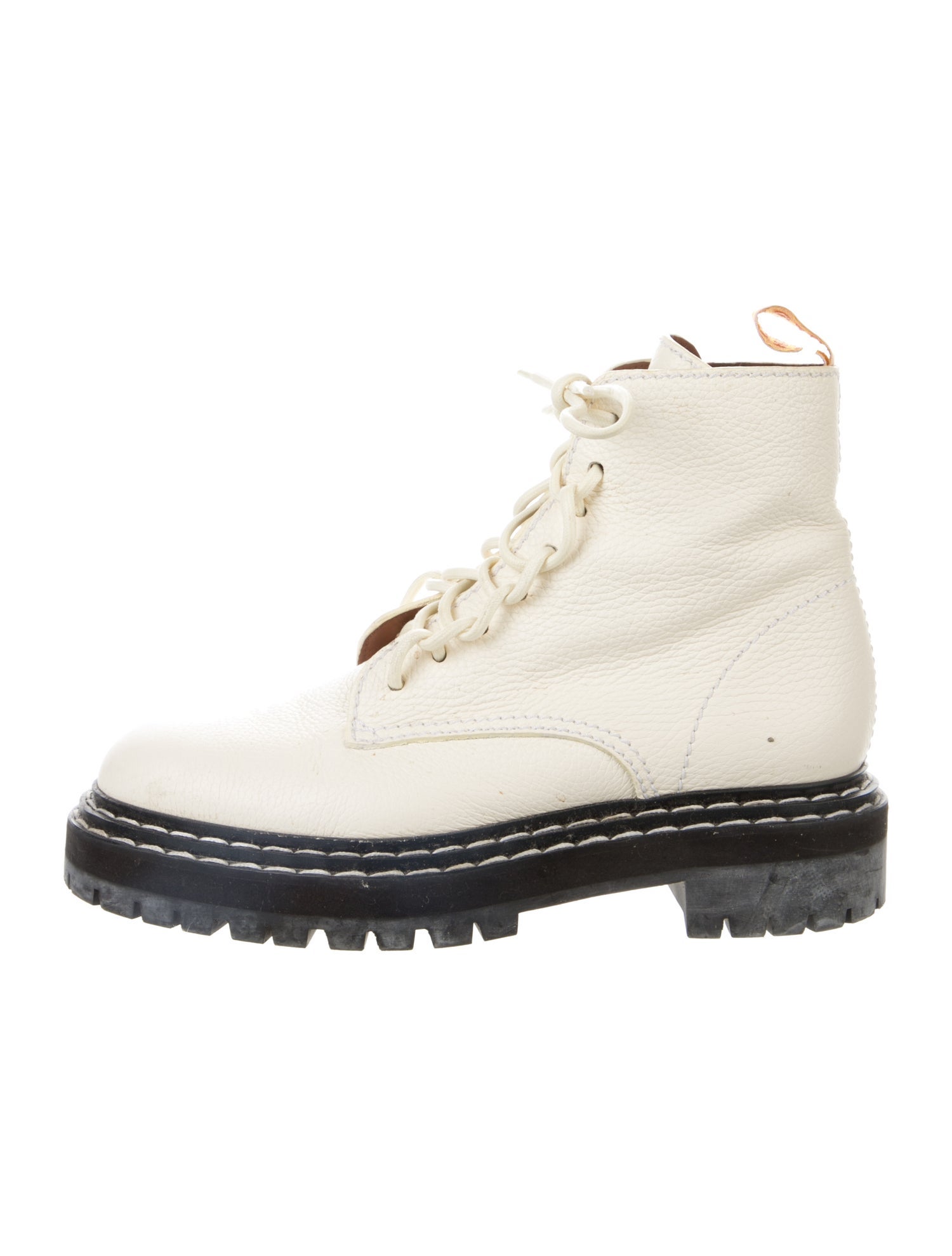 Proenza Schouler Leather Printed Combat Boots