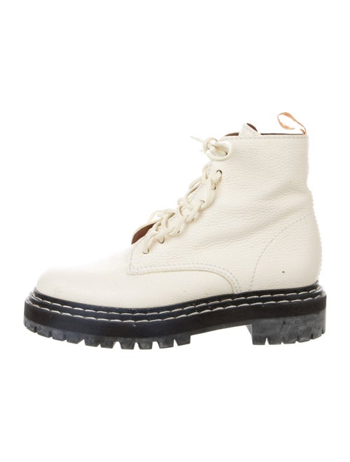 Proenza Schouler Leather Printed Combat Boots