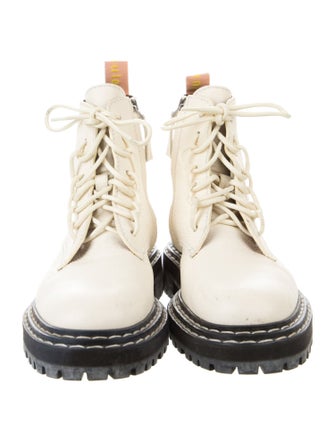 Proenza Schouler Leather Printed Combat Boots