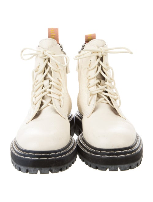 Proenza Schouler Leather Printed Combat Boots