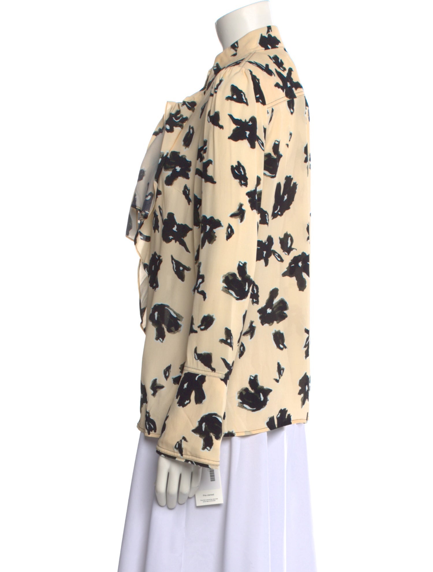 Proenza Schouler Printed Long Sleeve Button-Up Top