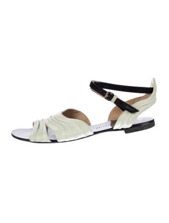 Proenza Schouler Leather Colorblock Pattern Sandals