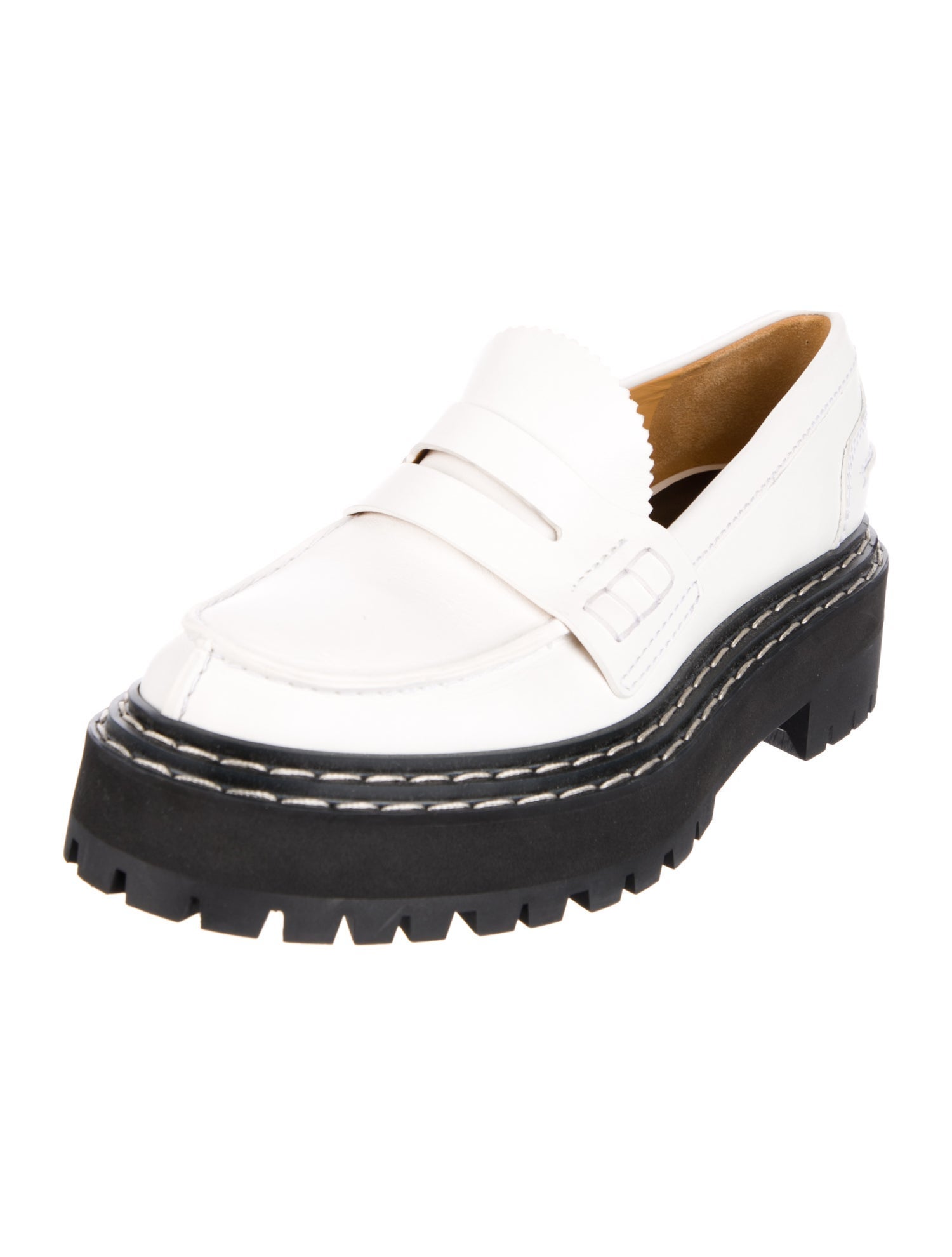 Proenza Schouler Leather Cutout Accent Loafers