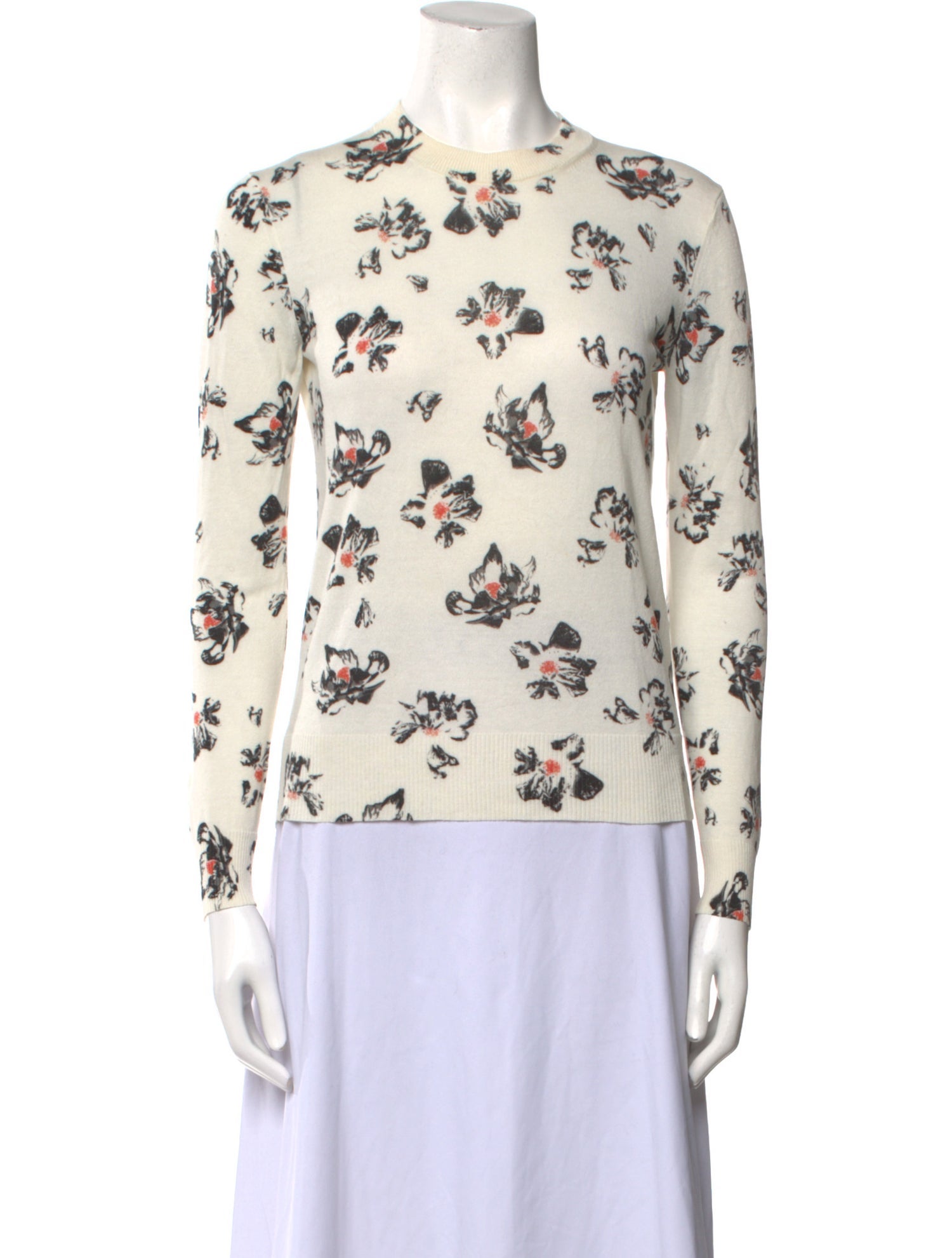 Proenza Schouler Floral Print Crew Neck Top