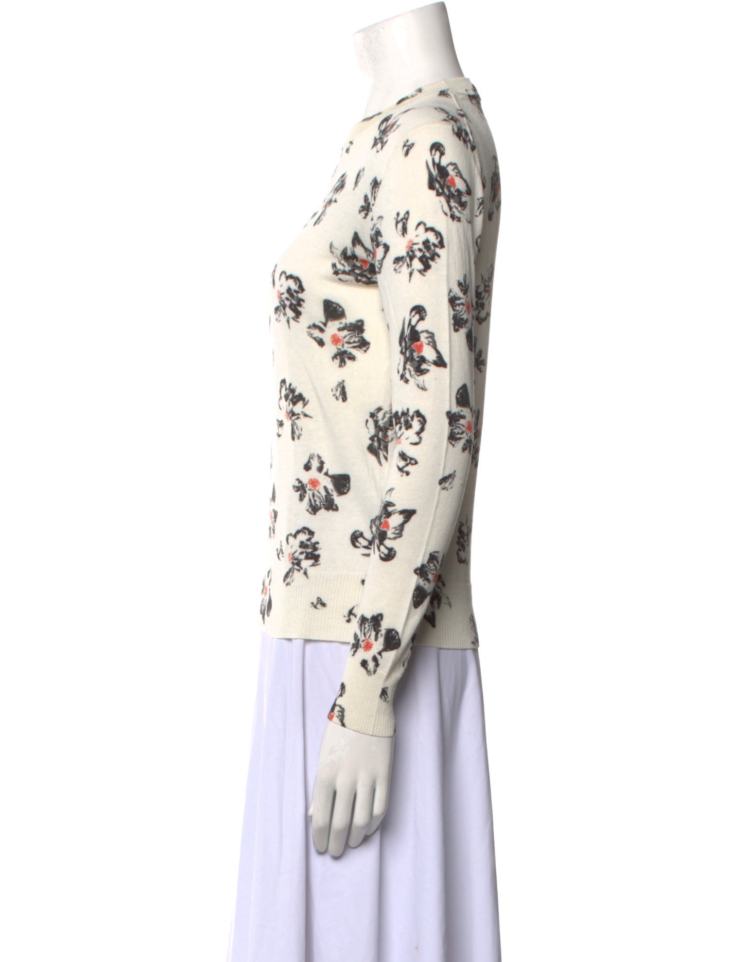 Proenza Schouler Floral Print Crew Neck Top
