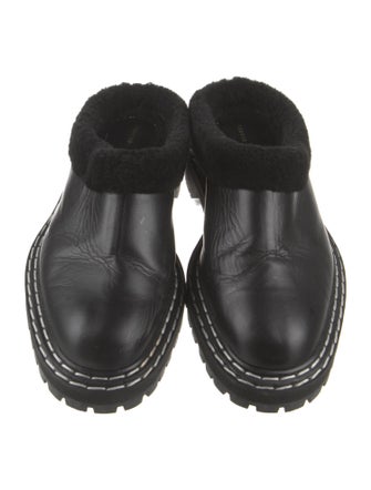 Proenza Schouler Leather Fur Trim Mules