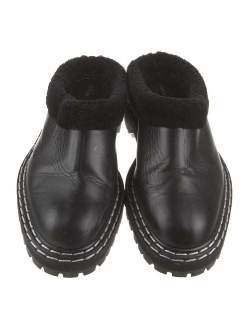 Proenza Schouler Leather Fur Trim Mules
