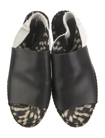 Proenza Schouler Leather Colorblock Pattern Slingback Sandals