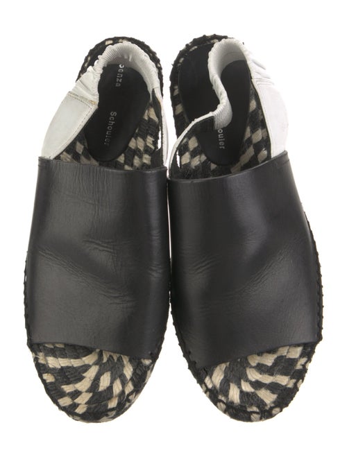 Proenza Schouler Leather Colorblock Pattern Slingback Sandals