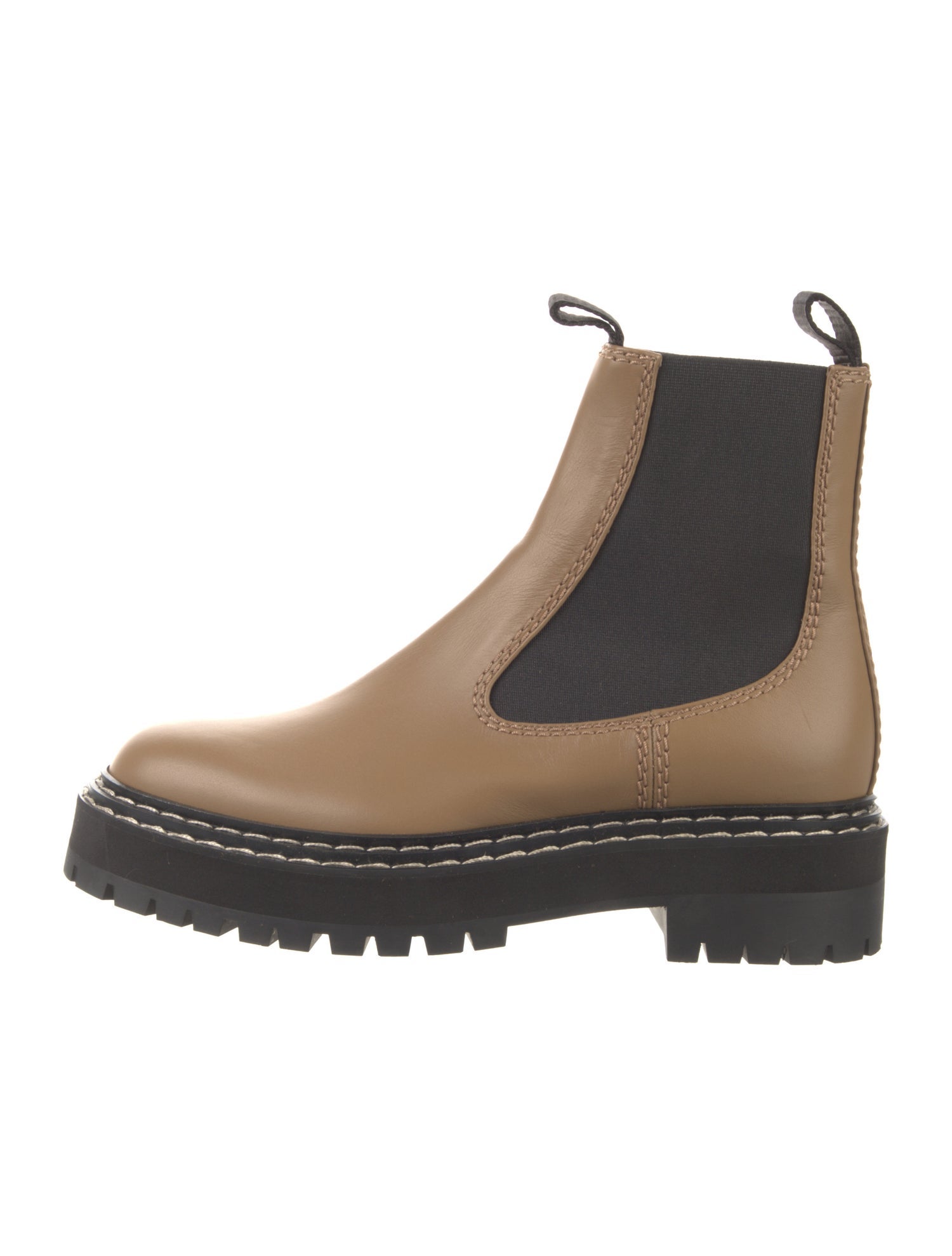 Proenza Schouler Leather Colorblock Pattern Chelsea Boots