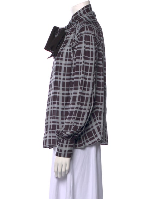 Proenza Schouler Plaid Print Long Sleeve Button-Up Top