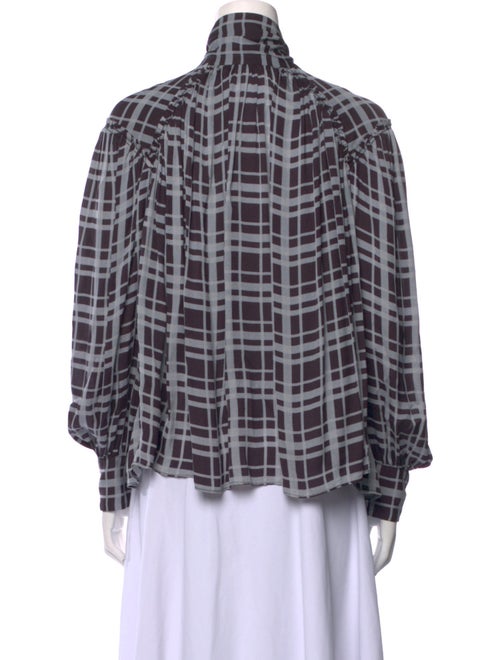 Proenza Schouler Plaid Print Long Sleeve Button-Up Top