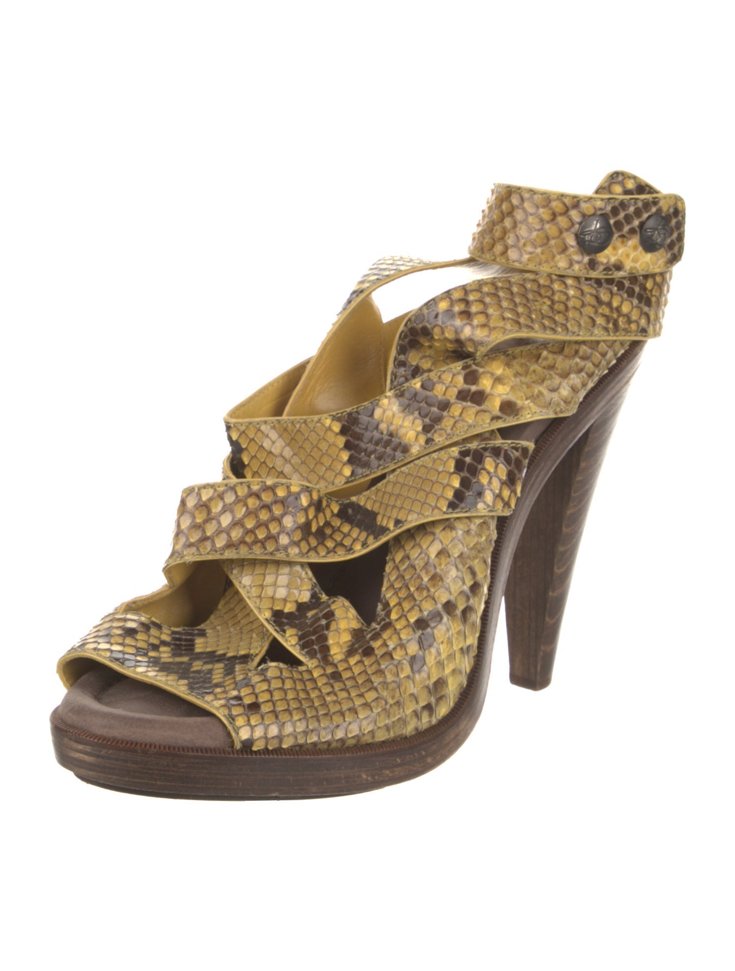 Proenza Schouler Leather Animal Print Slingback Sandals